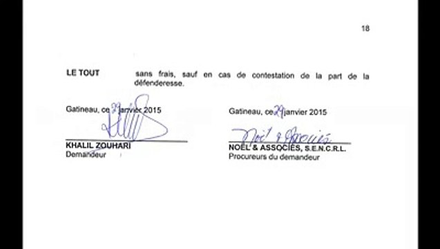 Preuves de divorce Un (1). La requête Introductive du divorce du 29 janvier 2015.