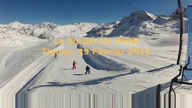 Tignes 2015 - Les enfants dans le border du Palet