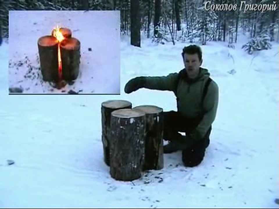 Полезные советы туристам. 06. О четырёх кострах по принципу 'финской свечи' [2013, DVDRip]