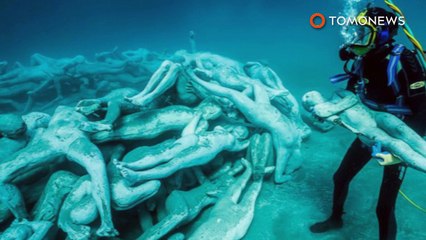 Europa recebe seu primeiro museu subaquático, na costa de Lanzarote, Espanha.