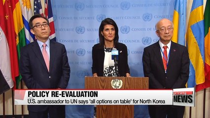 U.S. ambassador to UN says 'all options on table' for North Korea