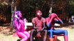 Frozen Elsa Flies! w/ Spiderman, Pink Spidergirl, Doctor & Joker Prank! Superhero Fun :)