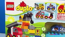 Stop Motion Lego Duplo My First Cars and Trucks Toys for Kids Fire Truck Crane & Tanker