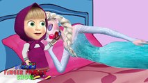 Spiderman Vs Elsa l Masha Makeup Elsa While She Sleeps l Finger Family Compilation and Mor