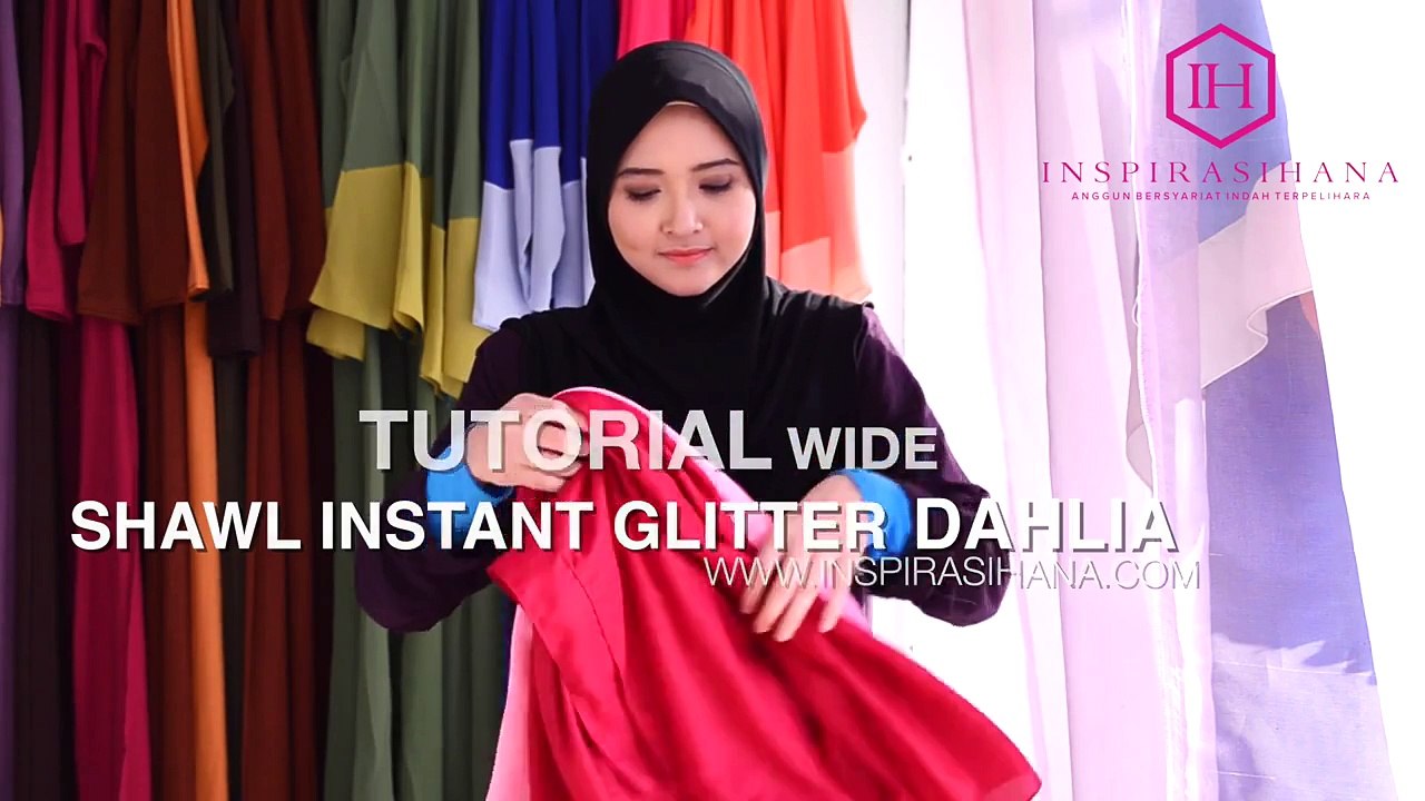 Butik Inspirasihana - Wide Shawl Instant Glitter Dahlia