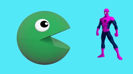 Learn Colors With Spiderman Pacman For Kids Toddlers Children | Learn Video Spiderman For Kids