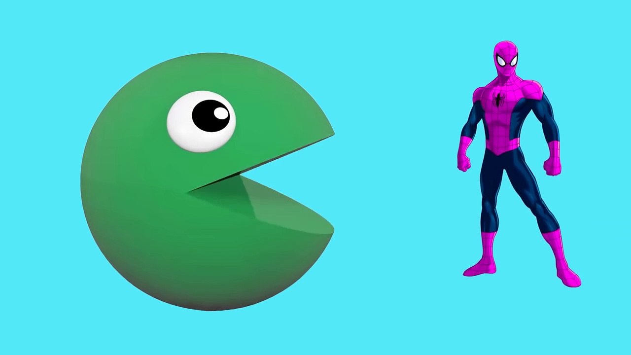 Learn Colors With Spiderman Pacman For Kids Toddlers Children | Learn Video Spiderman For Kids