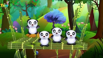 Five Little Pandas Jumping On The Bed | Nursery Rhymes For Kids