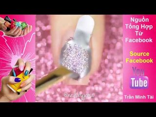 Cách phủ kim tuyến nails hình bông tuyết cho mùa giáng sinh | Trần Minh Tài
