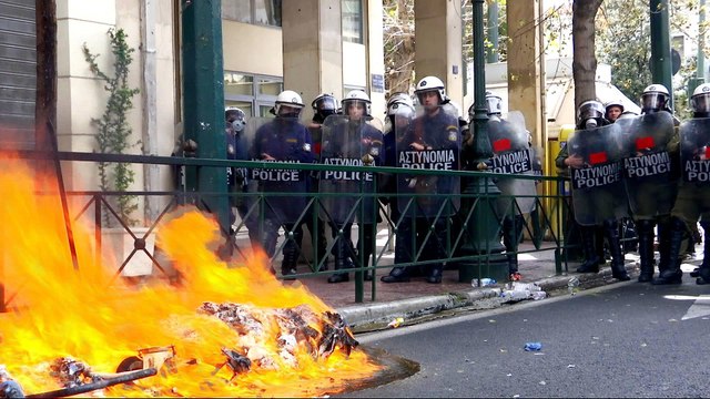 Riots in Greece as farmers protest austerity cuts