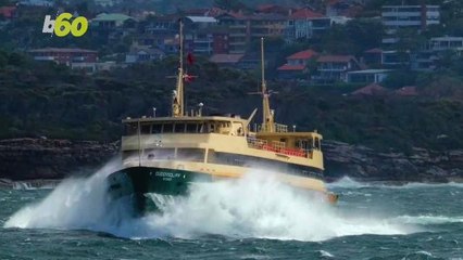 Australian Commuter Ferry Braves Mountain Waves