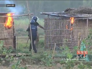 সাঁওতাল পল্লীতে আগুন  দুই পুলিশ সদস্যকে অভিযুক্ত করে প্রতিবেদন দাখিল