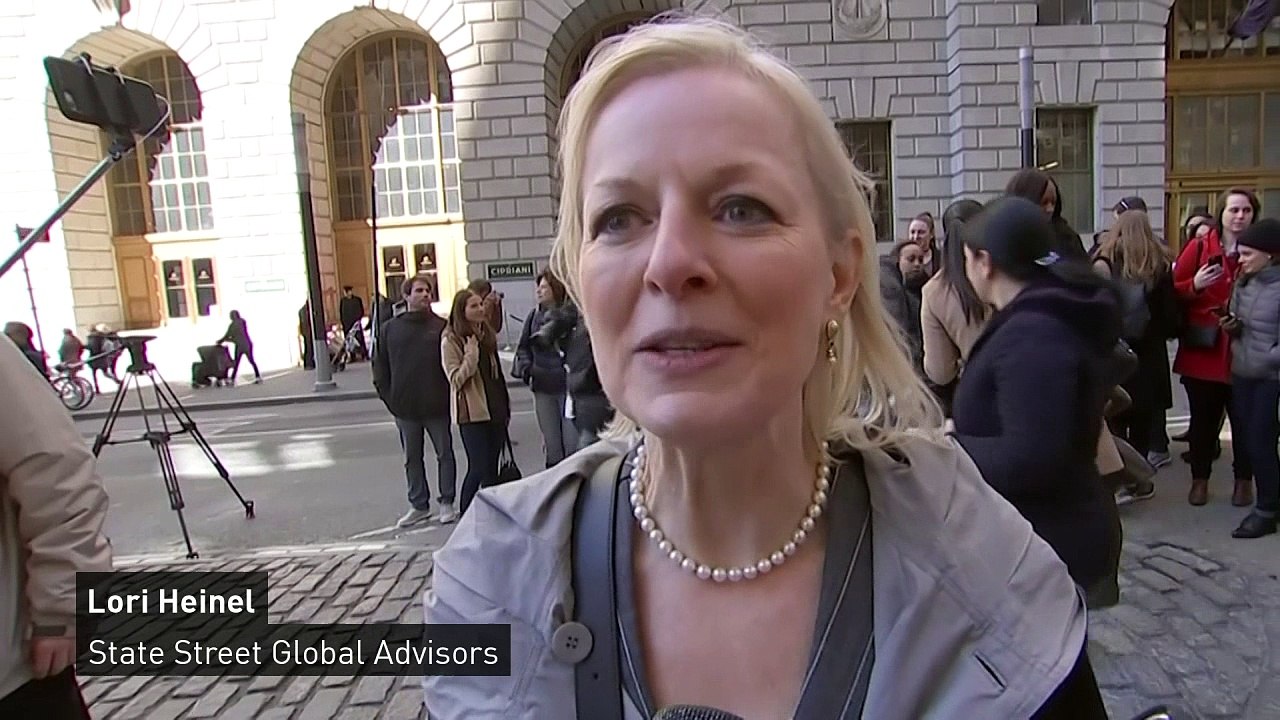 'Fearless Girl' statue stares down Wall Street's iconic bull