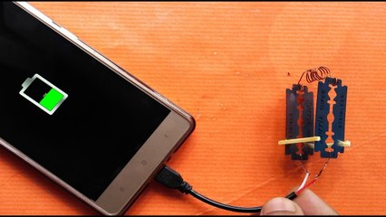 You can charge your mobile using blades: Awesome life hack