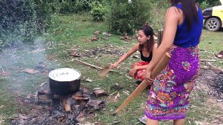village food factory - how to cook banana   Asian food