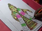 How to Draw Lord Ayyppa Color Drawing step by step