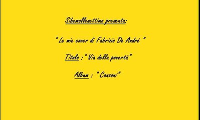 Via della povertà ( Fabrizio De Andrè cover )