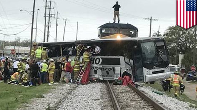 At least four killed after train crashes into bus in Mississippi