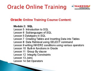 Oracle Online Training in India - Best Online Training Institute in India