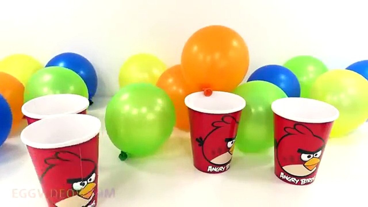 Learn Colours with Balloon Finger Family Song 5 Colors Angry Birds Thomas Mickey Mouse Good Dino