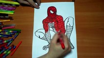 Spiderman New Coloring Pages for Kids Colors Superheroes Coloring colored markers felt pen