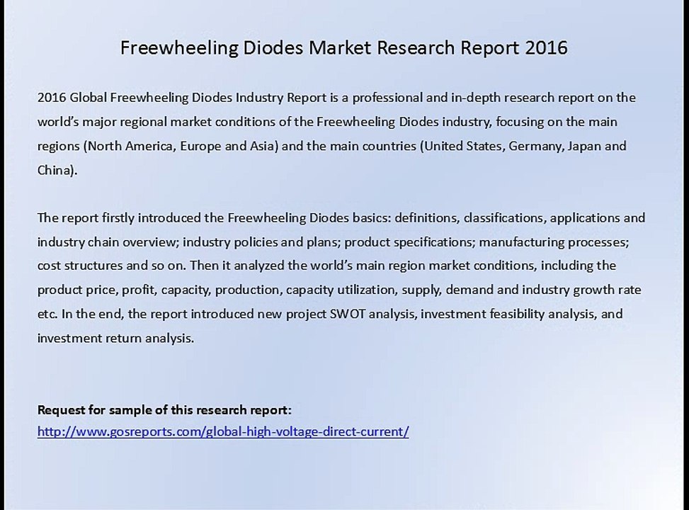 Freewheeling Diodes Market Research Report 2016