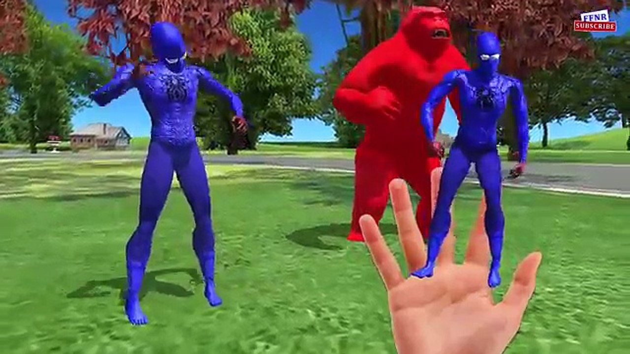 Superheroes 3d Finger Family Rhymes Hulk Gorilla Spiderman cartoon Animation Nursery Songs