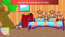 Five Little Monkeys (instrumental nursery rhyme - lyrics video for karaoke)