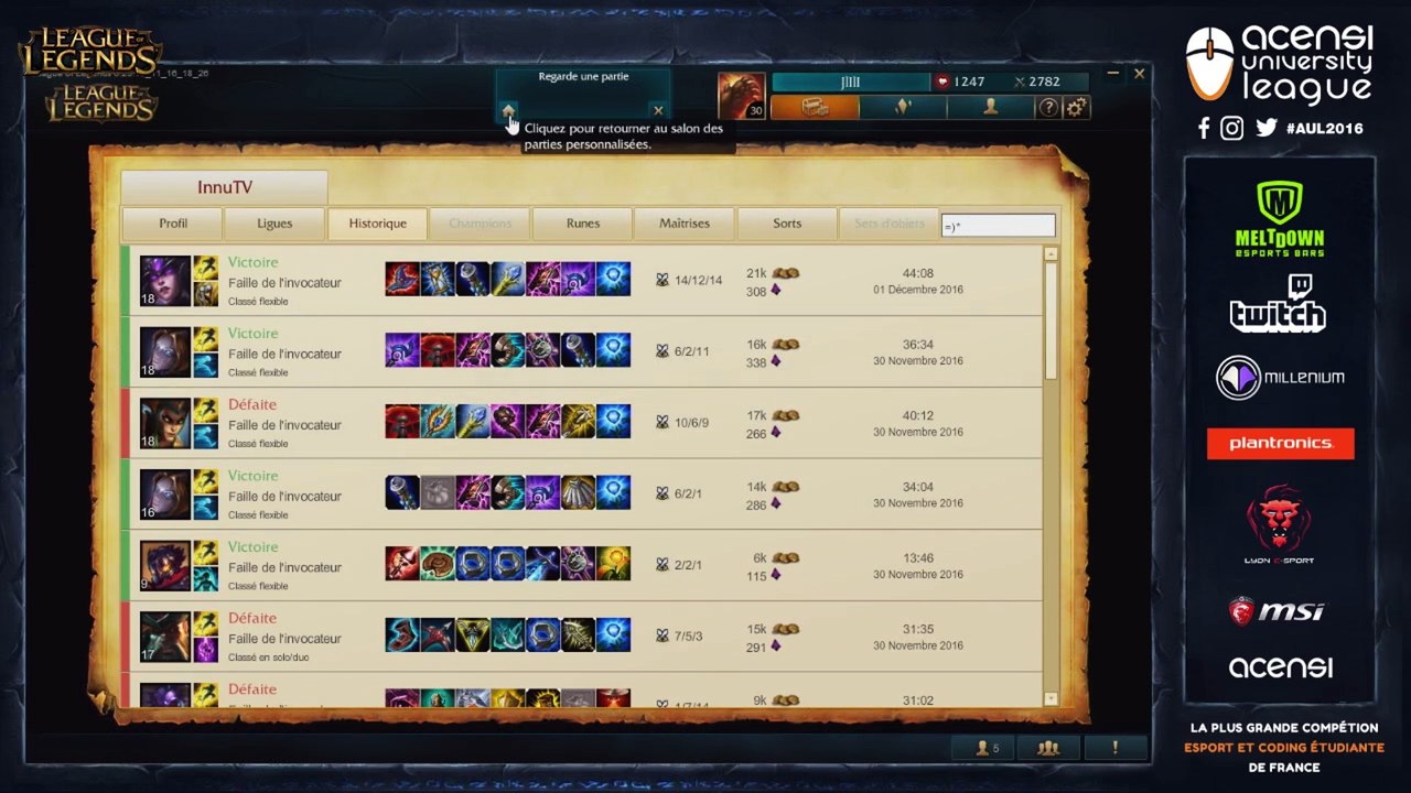 Petite Finale - League of Legends - AUL 2016