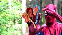 Frozen Elsa Gets RAINBOW HAIR SPELL! w/ Spiderman Maleficent Joker Pink Spidergirl! Superh