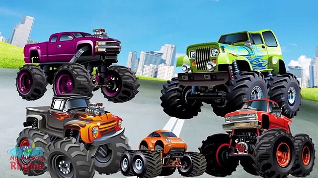 Монстр Грузовик Палец Семья Мультфильм Анимация Потешки Для Детей