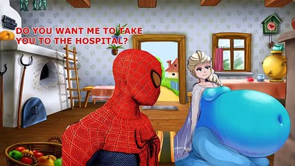 PREGNANT FROZEN ELSA vs SPIDERMAN - SPIDERBABY QUINTUPLETS w/ Pink Spidergirl Twins Funny