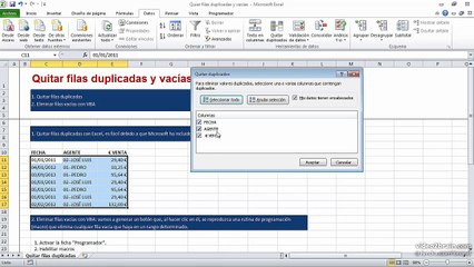 10 Quitar filas duplicadas y vacías en Excel 0514