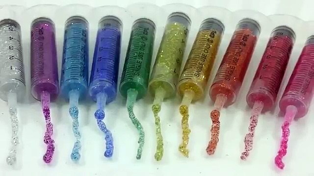 How To Make Colors Glitter Powder Glue Water Balloon Syringe Clay Slime DIY One Little Fin