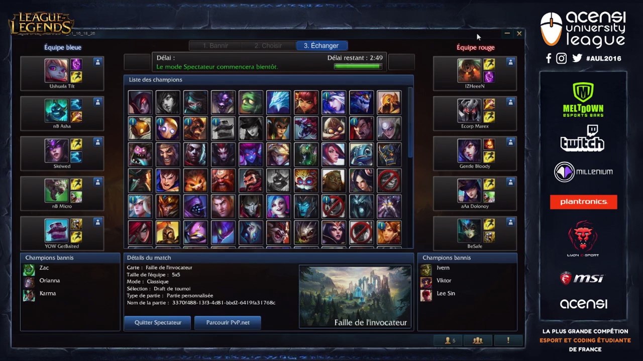 Grande Finale - Game 1 - League of Legends - AUL 2016