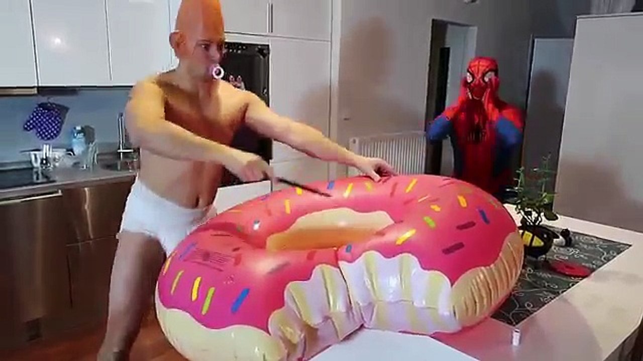 Angry Baby vs Frozen Elsa TOILET POO PRANK! w/ Spiderman Joker Maleficent Superhero IRL