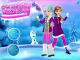 Дисней принцесс Эльза Анна Рапунцель снег белый зима весело платье вверх игра для девушки