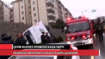 Çevik kuvvet otobüsü devrildi: 5 yaralı