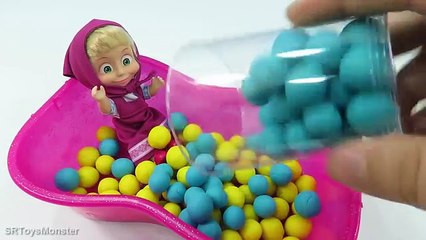 Masha and the Bear Baby doll Bath Time Play doh Balls Surprises Маша и Медведь