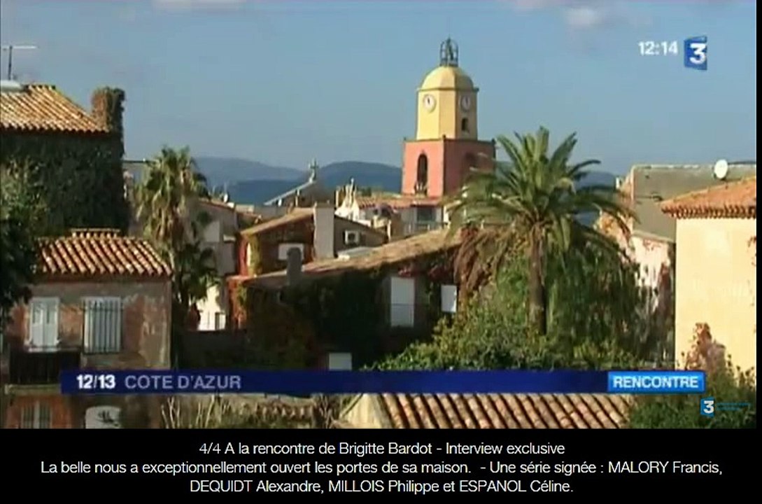 Brigitte Bardot à la Garrigue France 3 côte d'Azur le 12/13 du  09 03 2017 4ème volet