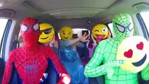 Superhéroe Coche De Baile! w/ Emoji Verde de Spiderman y Elsa y la Princesa Elena de Avalor y Arie
