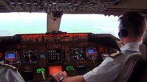 Cockpit view - Boeing 747-400F Landing Amsterdam