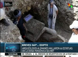 Hallan 66 estatuas de la diosa egipcia Sejmet