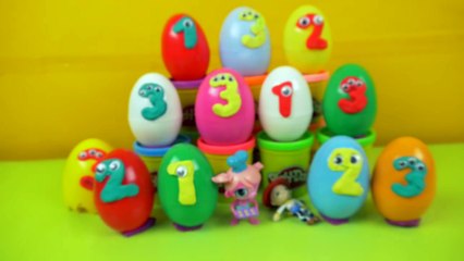 123 Learn Numbers with surprise eggs Minions Princess Sofia MLP Peppa Disney toys