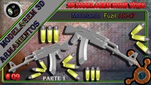 Blender Tutorial Modelagem de Arma 3D - Modelando Arma de fogo Fuzil AK-47 para games FPS - 1/2