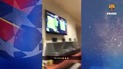 Les réactions des supporters Barcelonais filmé au moment du dernier but