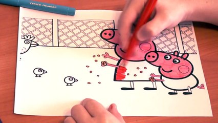 Download Video: Peppa Pig New Coloring Pages for Kids Colors Coloring colored markers felt pens pencils