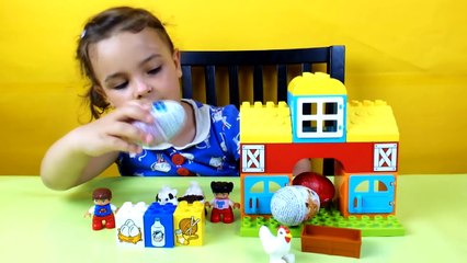 Lego Duplo My First Farm and Surprise eggs Mickey Frozen Jake the neverland pirates