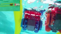 Cars 2 Hydro Wheels Rip Clutchgoneski Racing McQueen in Pool Bathtub Water Toys underwater