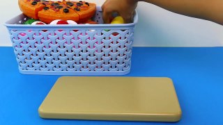 Pizza Cuttin Food VELCRO Cooking Toys For Children w_ M&Ms Vegetables & Fruits!-_GI